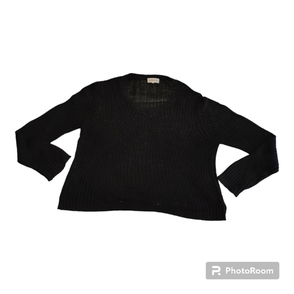 Bella Dahl knitted Mock Neck Linen-Blend Sweater women's SZ Large L black - Picture 3 of 11